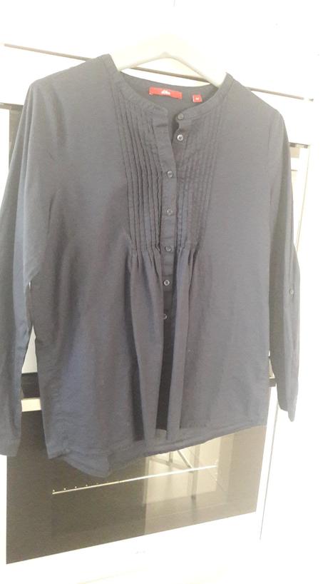 Tmavomodrá dámska košeľa s rebrovanými detailmi, s.oliver,42