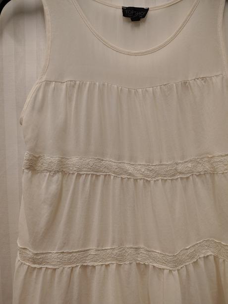 Dámsky krémový top s čipkou, topshop, xs, topshop,xs
