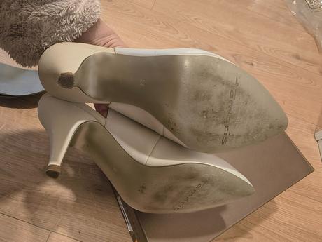 Biele kožené lodičky, tamaris,38