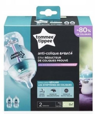Tommee tippee fľaša antikoliková c2n 0m+, 2x260 ml, tommee tippee
