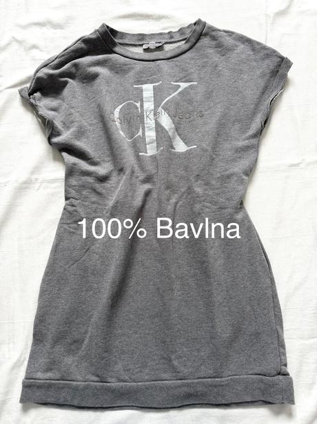 Calvin klein jeans šedé mikinové šaty/tunika veľko, calvin klein,m