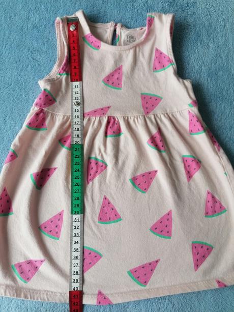 Letné šaty pásik, jahody, melony, h&m,86