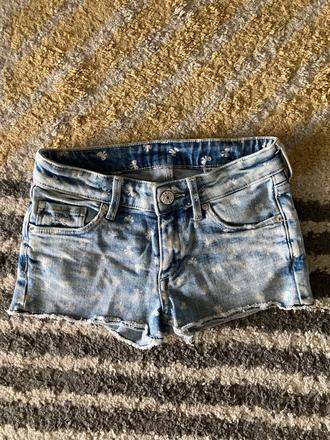 Rifľové šortky s mašličkami, h&m,128