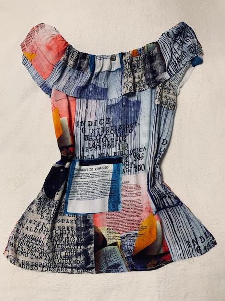 Top s volánom a odhalenými plecami zn. magenta, l / m