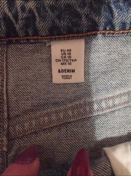 Potrhaná riflová sukňa, denim,40