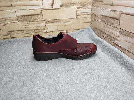 Rieker 38 - dámske kožené bordové topánky, rieker,38