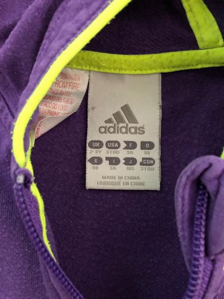 Fialova mikina, adidas,98