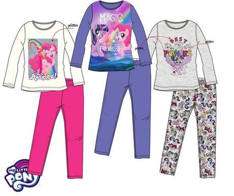 Dievčenské dlhé pyžamo my little pony šedé, 98