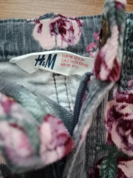 Menčestrová suknička, h&m,98