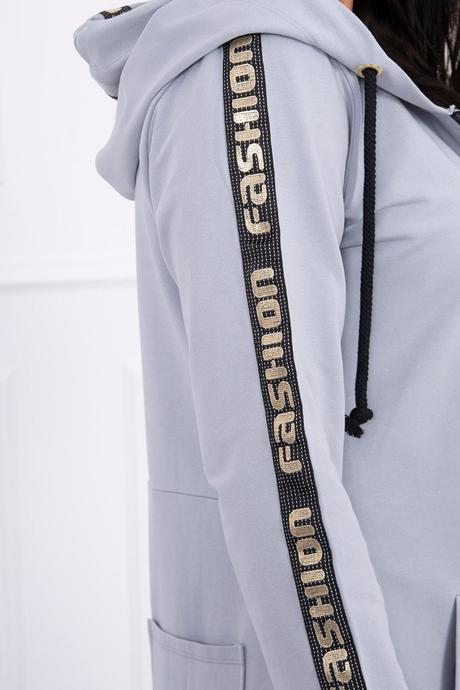 Dámska predlžená mikina sivá,