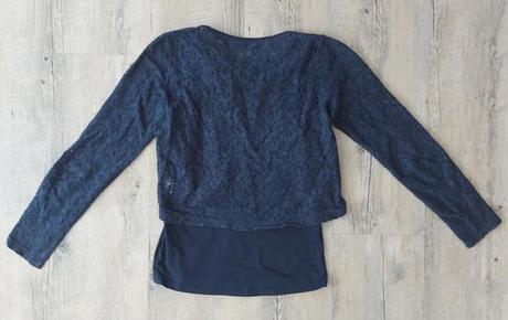 Tmavomodre dvojvrstvové tricko, 164