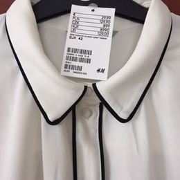 Biela blúzka s lemom, h&m,l