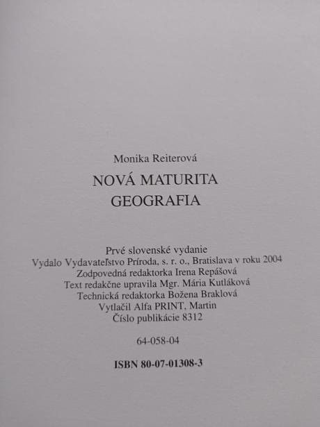Kniha nová maturita z geografie, 