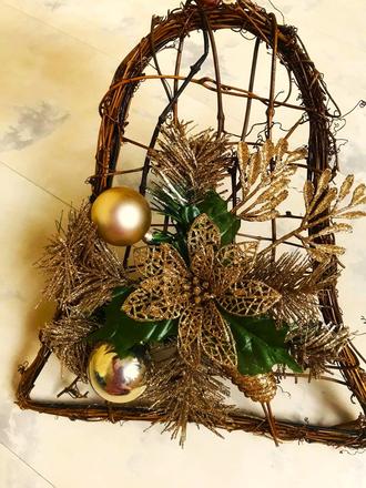 Naturálny vianočný zvon na dvere/kozub, 