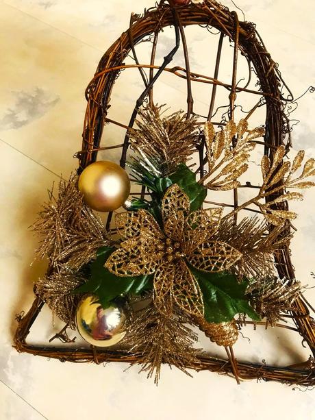 Naturálny vianočný zvon na dvere/kozub, 