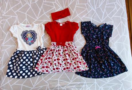 Balík dievčenského oblečenia 110, 116, 122 + obuv, 104–116