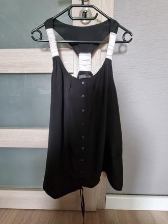 Čierno-biele tielko koton, l