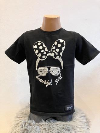 Dievčenské tričko čierne s potlačou, 122