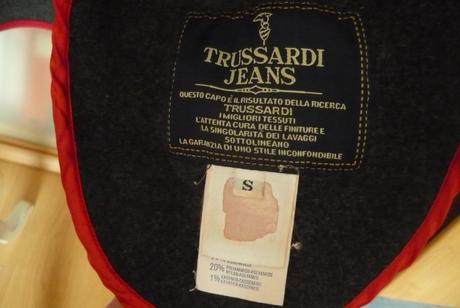 Dámsky červený trussardi jeans kabát, xl
