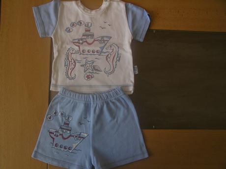 Kraťasky+tričko - málo nosené, japitex,74