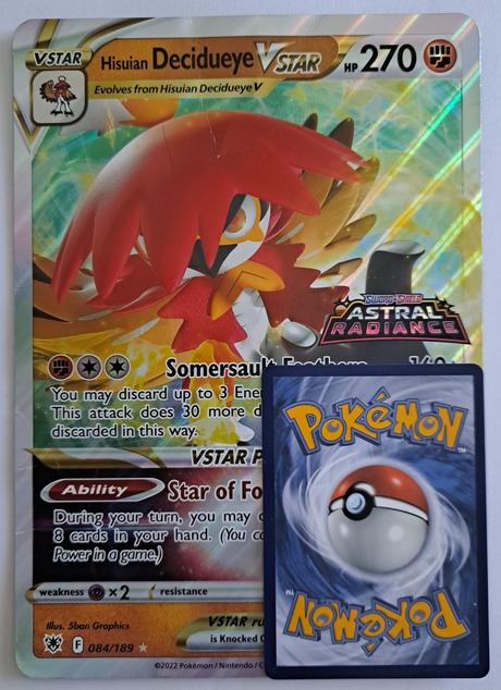 Pokémon jumbo karta hisuian decidueye vstar, 