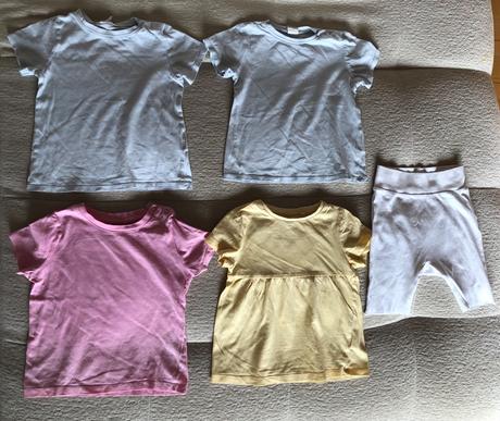 Balík 9 vecí, tričká, šortky, šaty, 86, 86–98