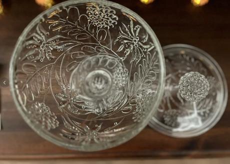 Sklenena nadherna retro ozdobna misa, 