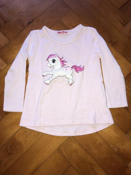 Bledoružové tričko s koníkom - veľ. 98, 98