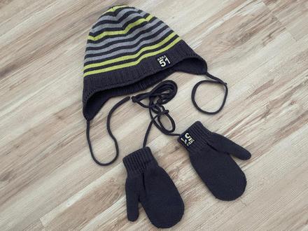 Coccodrillo set zimný čiapka+rukavice šnúrky 52, coccodrillo,52