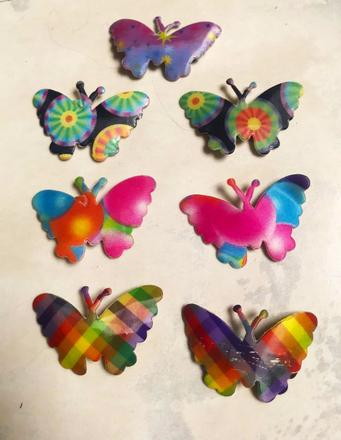 Sponky pukačky motýle - 9 ks, 