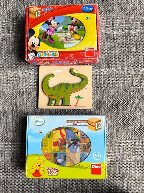 Drevené hračky - kocky a skladačka,