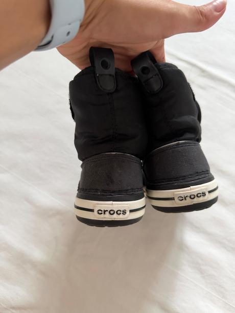 Čierne detské snehule crocs na suchý zips, crocs,22