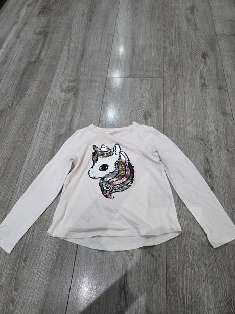 Tričko premieňacie jednorožec, h&m,128