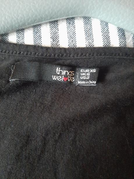 Čierne tričko s nariasenými rukávmi things, xs