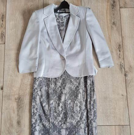 Krásny elegantný set - šaty, sako, opasok, l