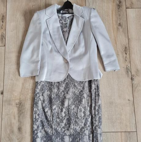 Krásny elegantný set - šaty, sako, opasok, l
