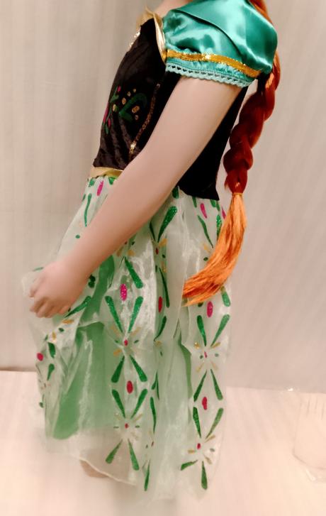 Kostým frozen anna zelenočierne šaty 4-6r,104-120,