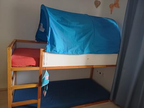 Posteľ ikea kura (biela / borovica), šírka (cm): 95,dĺžka (cm): 210