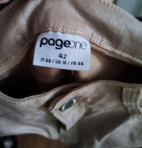 Elastické nohavice champagne farby, xl