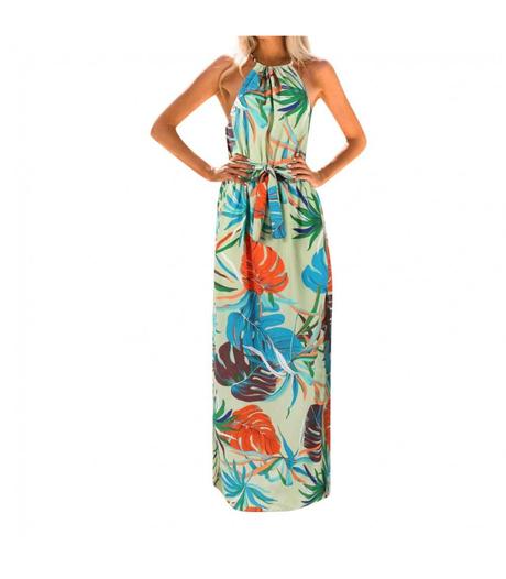 Letne saty palm leaf,