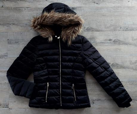 Čierna bunda divided, h&m,38