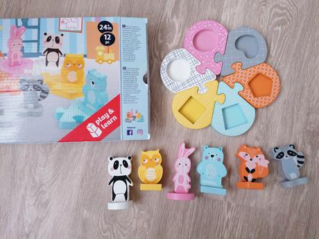 Small foot drevené vkladacie puzzle tvary zvieratá,