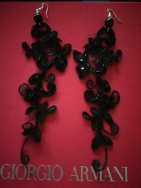 Náušnice z čipky , ručne vyrábané na zákazku., 