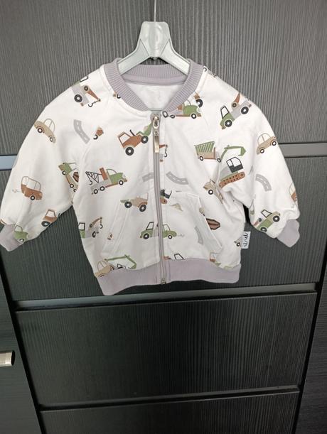 Mikina na zips autíčka 74, 74