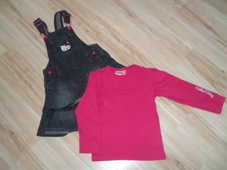 Suknička na traky a tričko s dl.rukávom-nenosené, c&a,110