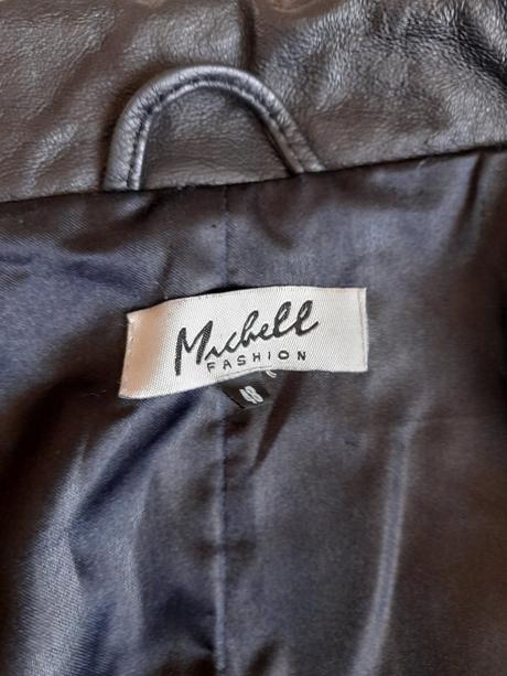 Čierny kožený kabát michel fashion-48, 48