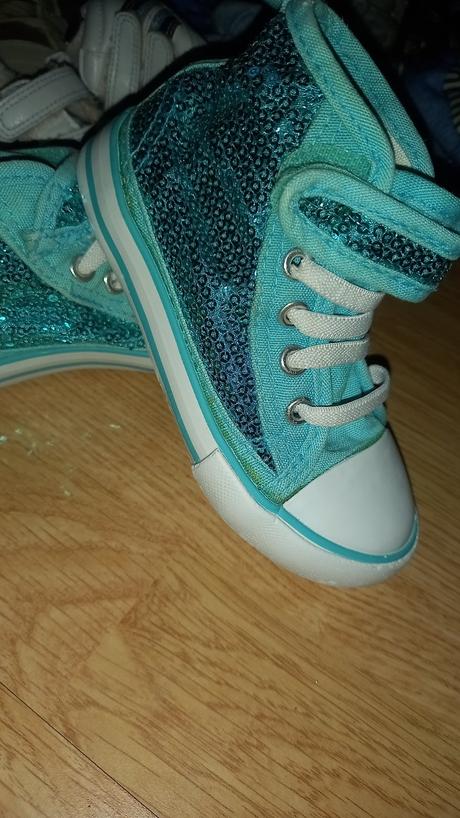 Flitrovane botasky sv.modre, h&m,23