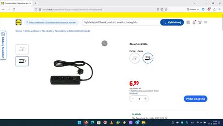 Predlžovačka/predlžovací kábel 1,5 m čierna,