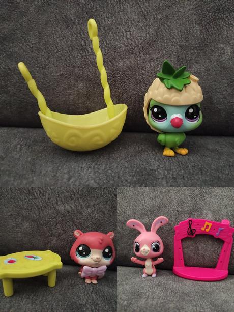 Lps papagáj,zajac a škrečok s doplnkami, 