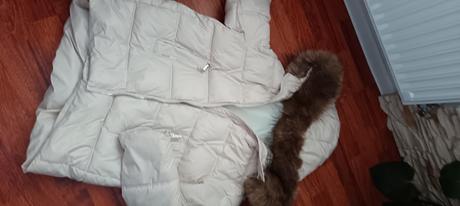 Krémová bunda s kožušinou, xxl